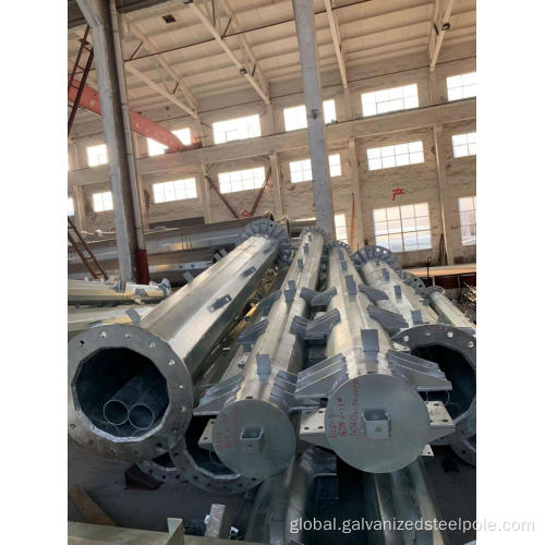 Galvanized Power Transmission Pole 11M single loop electricity transmission steel pole Supplier